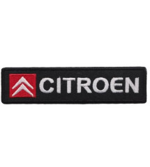 Citroen patch rectangular black white red 12x3cm iron-on badge