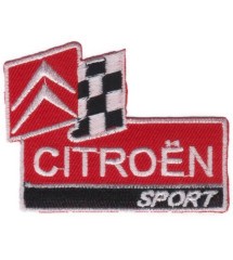 citroen sport patch black white red 7x5cm iron-on badge