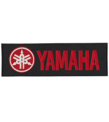 yamaha motorcycle patch rectangular black red white 11.5x4cm iron-on patch