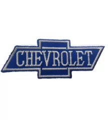 patch logo chevrolet bleu et blanc 9.5x3.5cm ecusson thermocollant