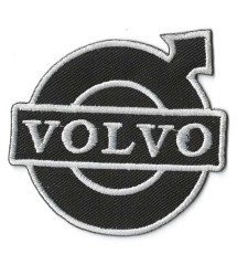 patch logo noir et blanc volvo 8x8cm ecusson thermocollant