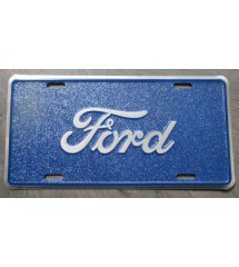 plaque d'immatriculation ford bleu martelé tole usa en relief license plate