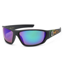 lunette de soleil choppers grand flamming vert orange verre bleuté homme mixte