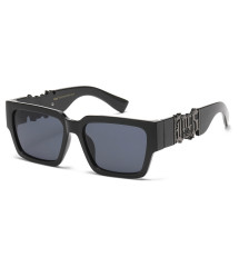 lunette de soleil LOCS noire gros logo gris foncé homme biker