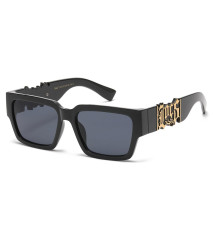 lunette de soleil LOCS noire gros logo doré homme biker