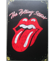 plaque the rolling stone mouth red font black 30x20cm tole aging appearance plaque the rolling stone mouth red font black 30x20cm tole aging appearance
