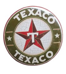 magnet rond 6 cm texaco vert vieillit deco garage diner loft