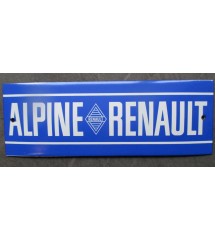 plaque décorative emaillée alpine renault blanche bleu 20x7 cm deco garage
