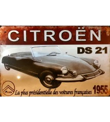 plaque citroen ds cabriolet tole deco garage pub metal