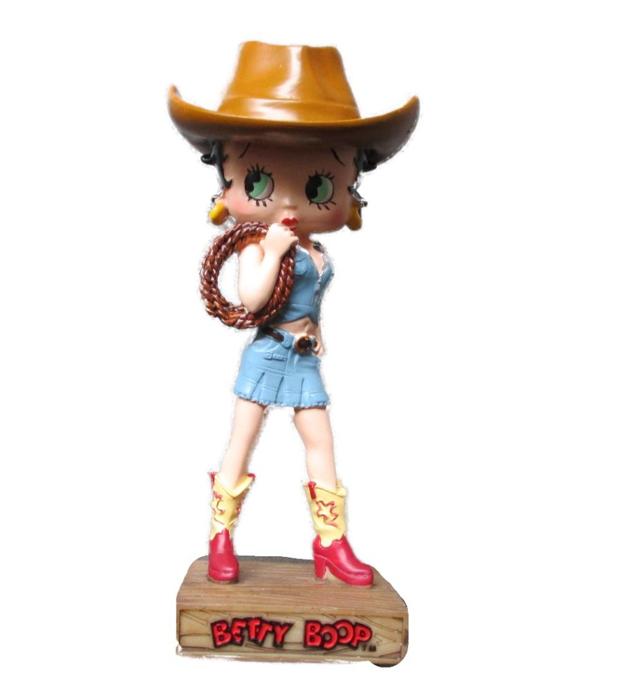 figurine betty boop cow girl country 14cm statuette en résine