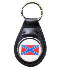 porte clé métal cuir drapeau rebel confedere sudiste auto