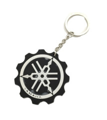 Keychain Motorcycle Yamaha Round Black Plastic Soft Keychain