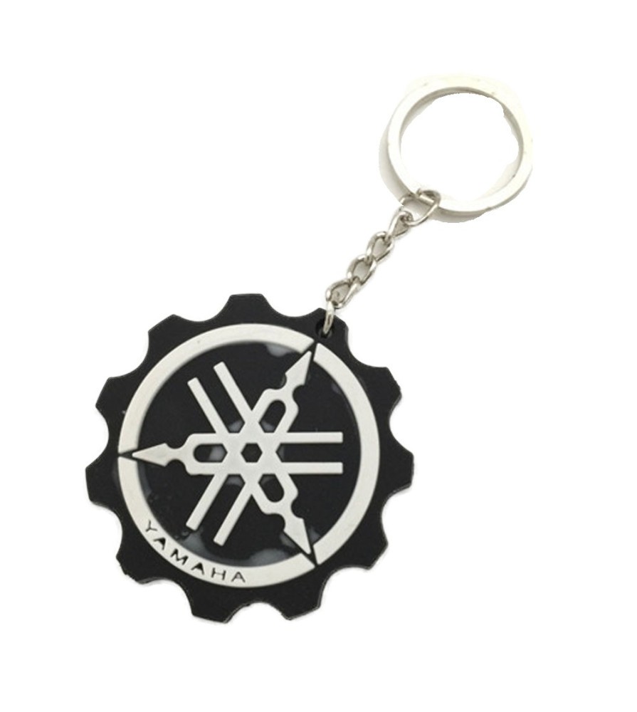 Keychain Motorcycle Yamaha Round Black Plastic Soft Keychain