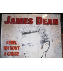 plaque james dean rebel without a cause et moto bleu