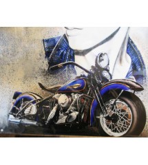 plaque james dean rebel without a cause et moto bleu