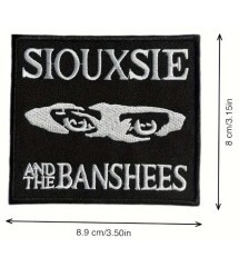 patch souxsie and the banshees noir blanc rectangulaire 9.5x8 cm