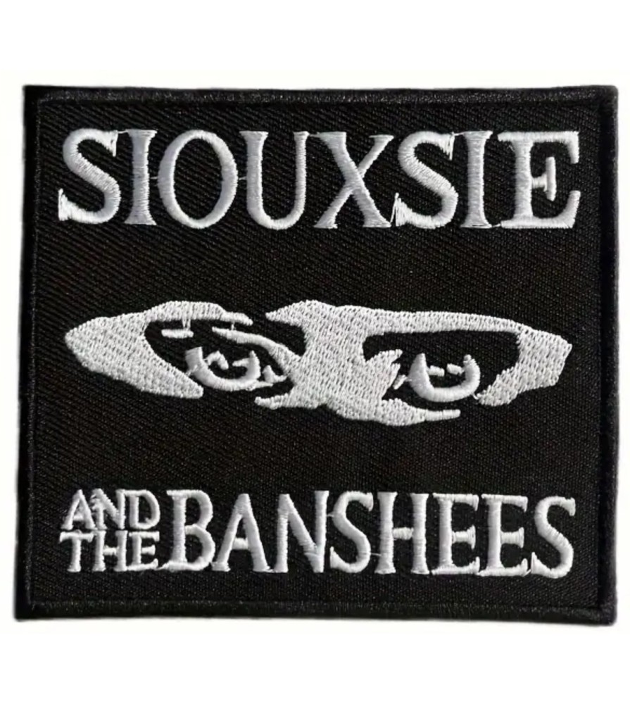 patch souxsie and the banshees noir blanc rectangulaire 9.5x8 cm
