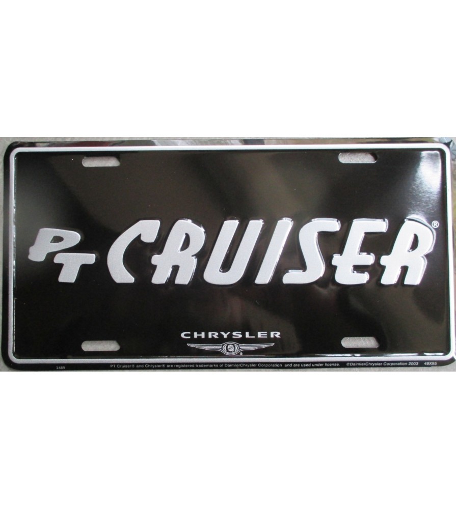 Plaque US PT Cruiser Noire & Blanche - Déco Auto 