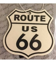 désodorisant route 66 logo blanc blason auto voiture