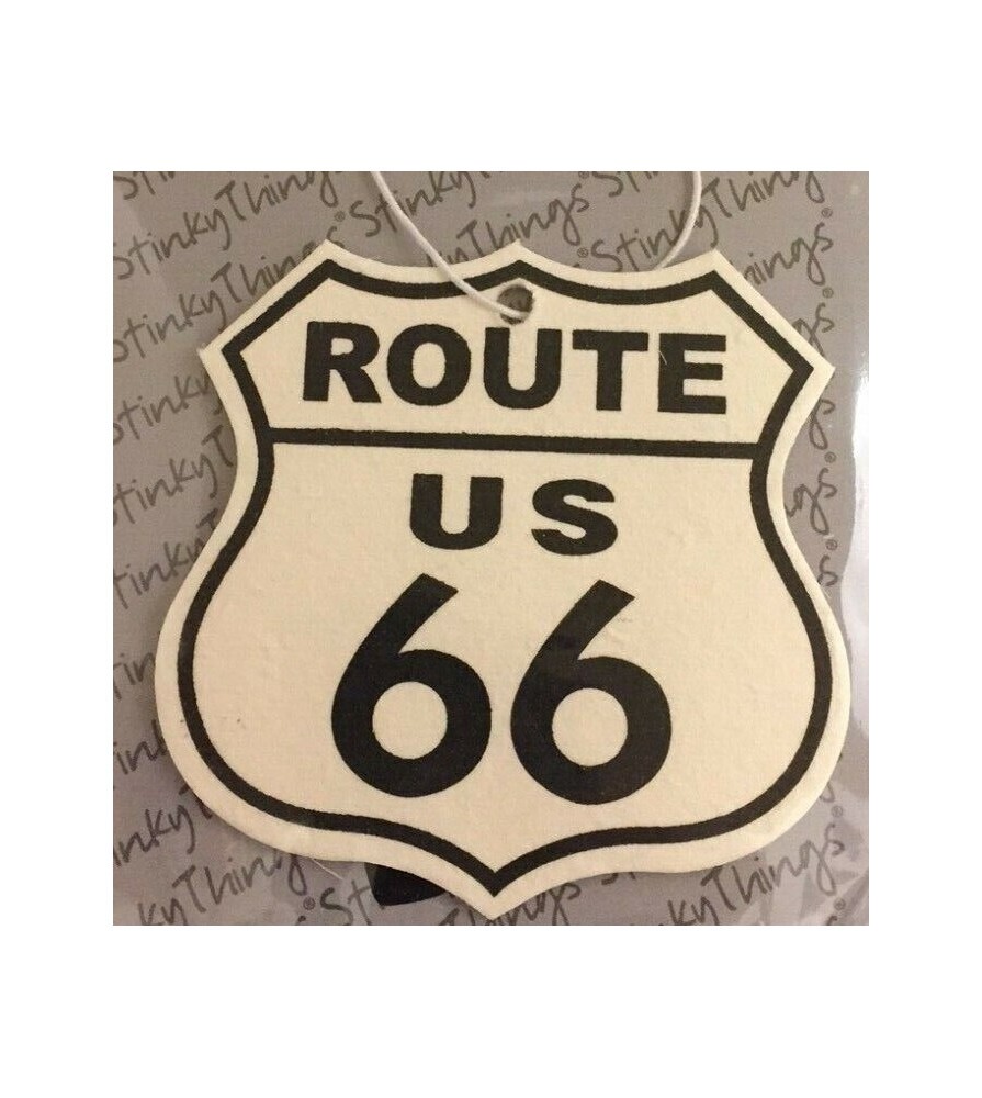 désodorisant route 66 logo blanc blason auto voiture