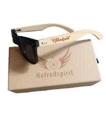 lunette de soleil Hotrodspirit bois bambou et noir en coffret