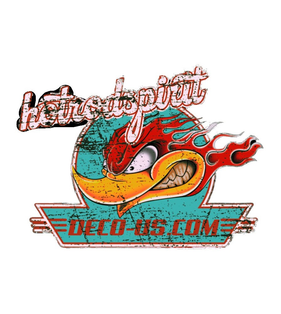 petit sticker woody hot rod spirit autocollant deco-us 8x 6 cm