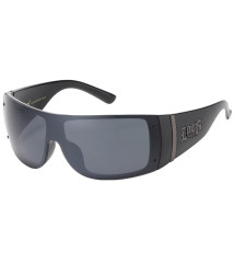 lunette de soleil LOCS noire gravure locs en noir style biker gangsta