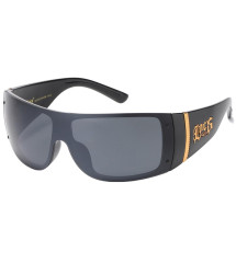 lunette de soleil LOCS noire gravure locs en doré style biker gangsta