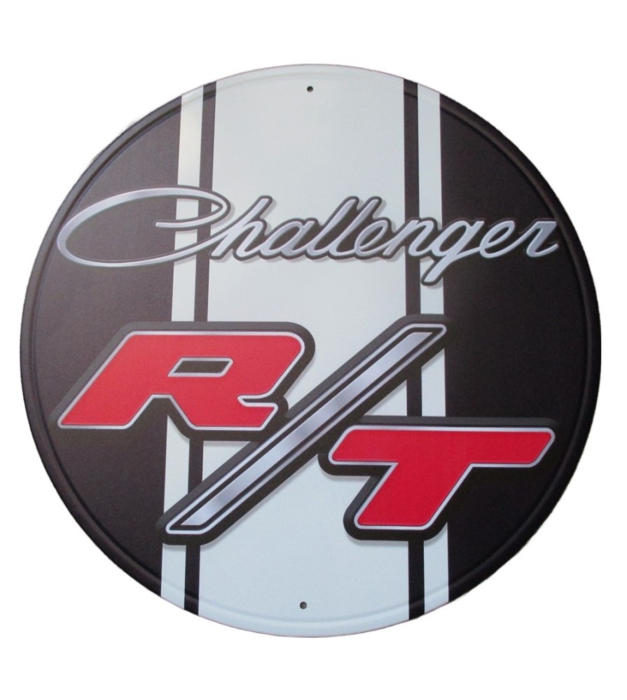Plaque Challenger RT Tôle 30cm - Déco Garage Américain 