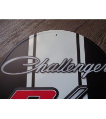 Plaque Challenger RT Tôle 30cm - Déco Garage Américain 