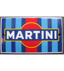 Petite Plaque Émaillée Martini Apéritif 12x7cm Tôle Émaillée Bombée