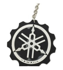 Keychain Motorcycle Yamaha Round Black Plastic Soft Keychain