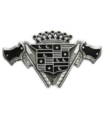 boucle de ceinture ouvre bouteille logo cadillac et pistolet