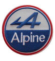 Patch logo alpine rond bleu blanc rouge 8 cm ecusson thermocollant