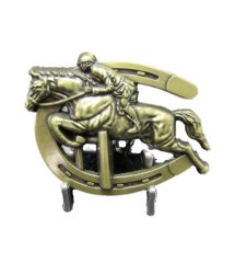 boucle de ceinture fer a cheval course hyppique doré mixte