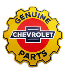 plaque 30cm chevrolet genuine parts engrenage tole emboutie import USA