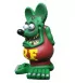 Figure rat Fink 30cm green and red plastic statuette Kustom Hot Rod