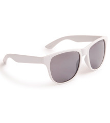 lunette de soleil mixte forme retro blanche cerre fumé noir