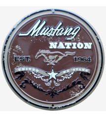Plate Ford Mustang Brown East 1964 Tole Deco Garage Loft