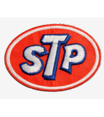 patch STP rouge 7x5 ecusson thermocollant huile garage veste