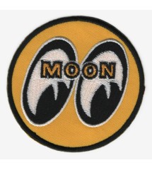 patch moon eyes rond jaune ecusson thermocollant hot rod