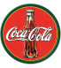 plaque coca cola bouteille sur fond rouge tole ronde pub bar