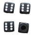 Black white auto motorcycle bike wheel valve cap (x4)