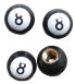 bouchon valve de roue (x4) 8 ball blanc auto moto billard