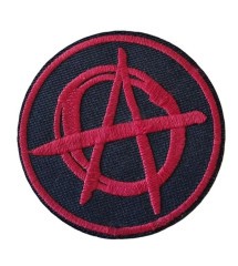 Patch Thermocollant Symbole Anarchie Rouge & Noir – Rond 6,5 cm