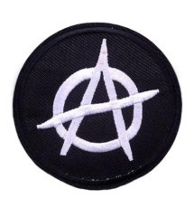 Patch Thermocollant logo Anarchie – Blanc et Noir (6,5 cm)