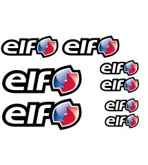 LOT de 8 stickers elf autocollant huile essence garage pré-découpés