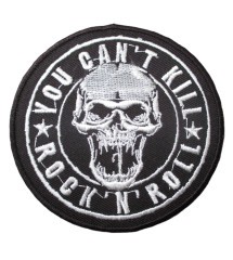 Patch rond thermocollant You Can't Kill Rock 'N' Roll Crâne (Ø 7 cm)