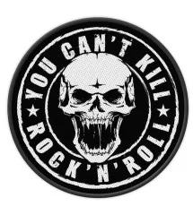 You Can't Kill Rock 'N' Roll Circular Embroidered Patch Skull (Ø 7 cm)