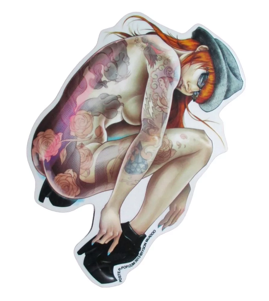 sticker rousse tatoué sexy chaussure autocollant kustom kulture tyson mcadoo